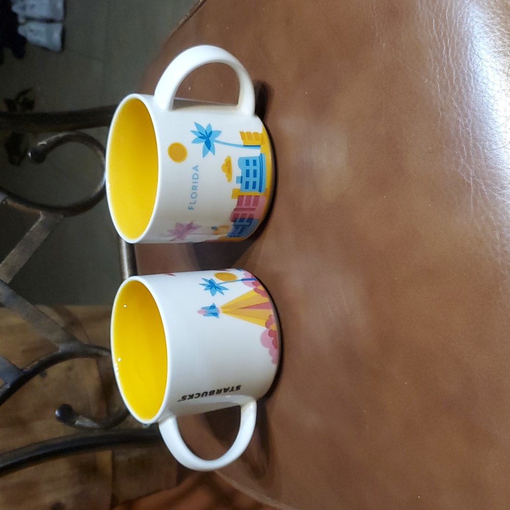 2 Starbucks You Are Here Collection 2015 Florida 14 oz Ceramic Coffee Mug Cup